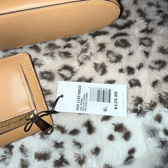 NWT Brahmin Katy crossbody and Ady wallet NATURAL TALITHA GENUINE LEATHER - Picture 4 of 6